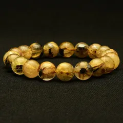 【運気を爆発させるパワー！】　タイチンルチル 太陽放射ルチル ブレスレット 10mm　一点物【GHB106】ルチルクォーツブレスレット 仕事運 金運 人間関係 成功を掴む 最強ルチル　プレゼント　贈り物　太陽放射 浄化発送 ギフト 天然石の卸　京の蔵