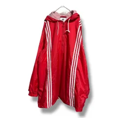 adidas originals アディダス 90s デサント製 ハーフジップ プルオーバー ナイロンパーカー 長袖 アウトドア スポーツ レトロ メンズ サイズM レッド ゴーゴー古着マルイ北千住店 50 久No.K802Y