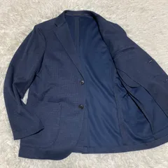 ユニクロ　Uniqlo   テーラードジャケット  千鳥格子　ネイビー　M