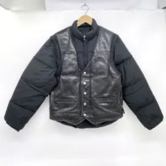 Osa Schott レザー×ダウン 2WAY ジャケット サイズ40 古着 90年代 ショット SCHOTT DOWN レザー切替 グースダウン