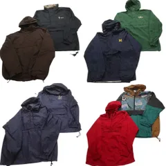 古着卸 まとめ売り アノラックパーカー ジャケット 8枚セット (メンズ L ) スタンドカラー ワンポイント 英文字 中古 古着 NC4576