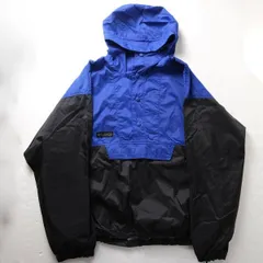90's コロンビア Columbia ナイロン アノラックジャケット 青x黒 (XL) パッカブル 90年代 旧タグ プルオーバー パーカー アメリカ古着 USED  ビンテージ ヴィンテージ