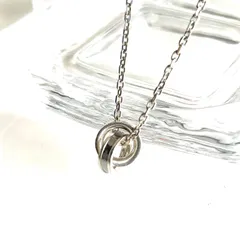 4℃  ダブルリングネックレス　シルバーネックレス