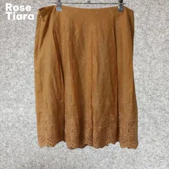 Rose Tiara　オレンジ刺繍フレアスカート XL(LL)サイズ