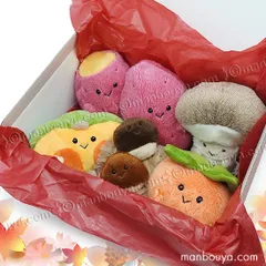 食べ物 ぬいぐるみ かわいい 野菜 果物 内藤デザイン研究所 ぽちゃまる 秋の味覚 6点セット 箱入り