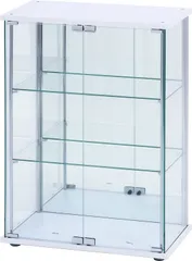 【迅速発送】不二貿易 コレクションケース フィギュアケース 3段 幅60.5×奥行36.5×高さ85cm ホワイト ワイドタイプ 背面ミラー 組立商品 72802