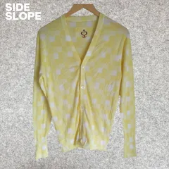 SIDE SLOPE イエローとホワイトのチェックカーディガン Sサイズのサムネイル