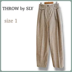 美品 THROW by SLY THROW HW LOOSE TROUSER ハイウエスト ルーズ パンツ 歪ベージュ スラックスのサムネイル