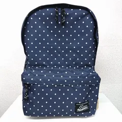 A4収納可 軽量リュックサック バックパック 旅行鞄 トラベルバッグ アウトドア ラウンド型 水玉 紺 ダークネイビー ドットネイビー sac_NV