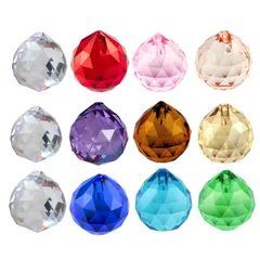 【新着商品】East Leaf サンキャッチャーパーツ クリスタルパーツ しずく型 プリズム カラフル 穴付 (12 10色① 20mm)