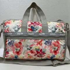 4010 LeSportsac レスポートサック　2way ボストンバッグ　ショルダーバッグ　ハンドバッグ　旅行用バッグ　トラベルバッグ　花柄　フラワー　水彩画風　ピンク　フローラル　軽量　カジュアル　シンプル　レディース　ナイロン