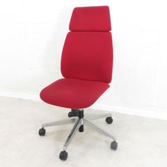 相合家具 ミーティングチェア合皮レザーレッド SOGO 昇降機能、360 