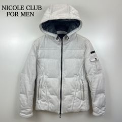 ニコル セレクション メンズダウンコートジャケット フード付き 白 