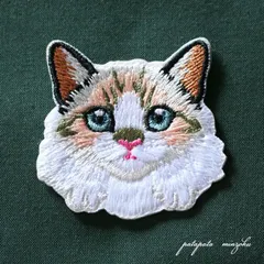ワッペン  サイベリアン　刺繍 　シール  ＆  アイロンワッペン  アップリケ  ステッカー  猫  ねこ  ネコ  子猫  動物  バッジ  雑貨  ブローチ  小物  パタパタ民族