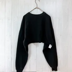 Bershka 長袖トレーナー　ブラック　ショート丈　S　カットオフデザイン