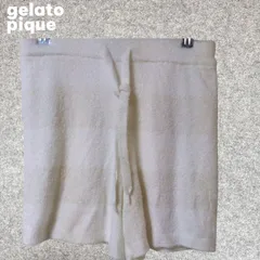 gelato pique　フリース ストライプ柄 パンツ クリーム色 Fサイズ