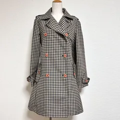 Weekend Max Mara マックスマーラ イタリア製 撥水 ギンガムチェック柄トレンチコート チンストラップ・ベルト付き ポリエステル100% ベージュ イタリアサイズ42 Lのサムネイル