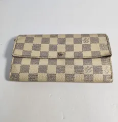 【USED中古品】 LOUISVUITTON ルイヴィトン N61735 ダミエアズール ポルトフォイユサラ イニシャル刻印 正規品 フォロー割