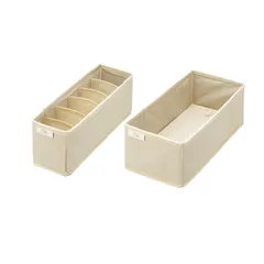 新品 せいとんボックス ファブリックシリーズ 2点セット フィッツプラス Fits 35cm幅対応 布製 Aセット アイボリー 収納ボックス S(仕切り6マス):約9×33×11cm1個 天馬(Tenma) M:約15×33×11cm1個