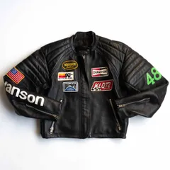 入手困難⭐︎VANSON USA製 レザー シングルライダースジャケット ワッペン VANSON バンソン USA製 RACE JACKET PATCHES ワンスター レザー