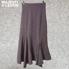 MAJESTIC LEGON　グレー フレアロングスカート スリット入り Mサイズ