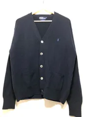 510192 POLO by RALPH LAUREN 100% LAMBS WOOL カーディガン L ネイビー ウール セーター ポロ ラルフローレン