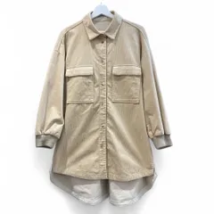 ayane アヤン コーデュロイオーバー シャツジャケット サイズ38 ベージュ NO 891103 ストレッチ 7B オーバーサイズ ポケット付 カジュアル シンプル 無地  レディース 秋 ゴーゴー古着マルイ草加店2278