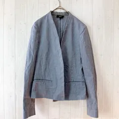 theory　セオリー　デニムジャケット　S　0サイズ　長袖　ブルー　ノーカラー　ポケットあり