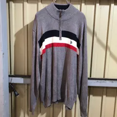 633 U.S.POLO ASSN. ハーフジップ セーター グレー ホワイト ブラック レッド 2XL ユーエスポロアッスン ニット ワンポイント 刺繍ロゴ 古着卸 アメリカ仕入