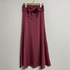 SCOTCLUB スコットクラブ スカート ロングスカート SCOTCLUB 同布リボンベルト付き サテンフレアスカート 4085