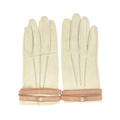 美品】エルメス レザーグローブ ブラウン セリエ ボタン - メルカリ