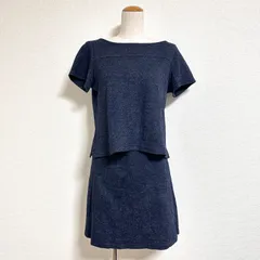 セオリーリュクス 日本製 ウールコットン ツイードジャージー 半袖カットソー×フレアミニスカート セットアップ M