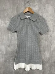美品 MERCURYDUO マーキュリーデュオ タグ付き ニットワンピース ミニ ケーブル編み Aライン ワンピース sizeS/グレー ◇■ レディース