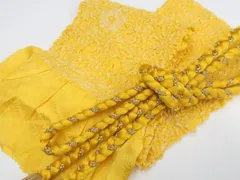 【一輝堂】和装小物 帯締め帯揚げセット 振袖用 丸組 撚房 金糸 総絞り 帯締 帯揚 25w10-12930