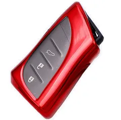 【特価商品】[VERISSY] スマート キー ケース レクサス LEXUS LX NX LC 専用 高級 おしゃれ スマートキーカバー UX ES LS RZ (レッド)