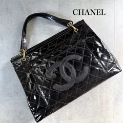 CHANEL シャネル マトラッセ ココマーク チェーントートバック デカココ ハンドバッグ パテントレザー ブラック 黒 ゴールド金具 大容量 ブランド鞄 ML02