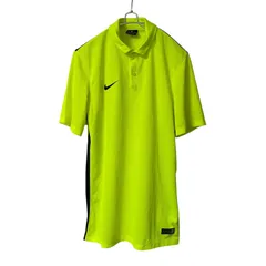 RE259【美品】NIKE DRI-FIT ナイキ ドライフィット 半袖ポロシャツ 蛍光イエロー サイズS