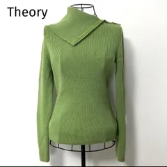 【Theory／セオリー】 サイドジップ リブニット タートルネックセーター グリーン レディース 2（M）