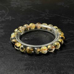 218 ゴールド タイチン ルチル クォーツ 12mm-13mm 金針水晶 大玉