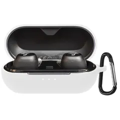 【迅速発送】YAODLE For Anker Soundcore Liberty Neo 2 ケースシリコン製 全面保護 落下防止 キズ防止 耐衝撃 装着充電可能 軽量小型 カラビナ付き(ホワイト)