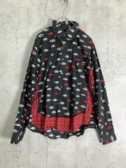 希少✨ブラックコムデギャルソン AD2015 長袖シャツ ブラック 総柄 ブラックコムデギャルソンBLACK COMME des GARCONS アイドットプリント
