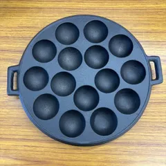 南部鉄器　鍋元　たこ焼き　4cm　12ヶ焼き　ハケ、千枚通し付　新品 : 岩鋳 Iwachu たこ焼23穴 IH対応 黒焼付 南部鉄器 24025