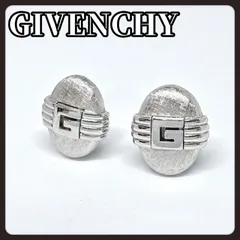 GIVENCHY ジバンシー ロゴ イヤリング シルバー ヴィンテージ オーバル型 楕円形 刻印入り ブランド アクセサリー レディース エレガント クラシック デザイン 人気ブランド 希少 コレクション