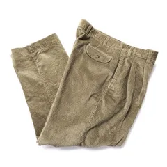 90's LLビーン LLBean 2タック 太畝 コーデュロイパンツ (36/32) カーキ系 90年代 旧タグ オールド アメリカ古着 USED  ビンテージ ヴィンテージ