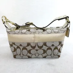 【中古】COACH シグネチャー ポーチ M0767-41206 ブラウン ハンドバッグ