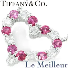 【新品仕上済】 TIFFANY&Co. センチメンタル ハート ピンクサファイア ダイヤモンド プラチナ Pt950 ミディアム ネックレス 41.0cm レディース 返品OK