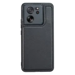 【迅速発送】【Viesa】背面カード 手帳型ケース Mi 13T/13T Pro/Redmi K60 Ultra 対応 XIAOMI スマホ バックカバー ケース 手帳型 (ブラック) 財布型 背面カバー きスタンド機能 背面型ケース 適用 シャオミ ミー13