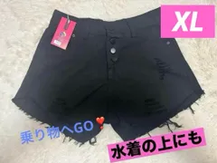 ホットパンツ ブラック XL ショート レディース デニム 新品 未使用品