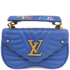 ルイヴィトン LOUIS VUITTON ショルダーバッグ ニューウェーブ チェーンショルダーバッグ PM レザー ブルー ゴールド金具 青 LVロゴ  M53924 NZ2129【中古】