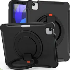 2025年/2024年 新型 iPad Pro 11インチ 互換ケース (M5/M4) カバー リング付き 衝撃吸収 頑丈 360度回転スタンド 持ち手付き ハンドル付 iPad Pro 11用 カバー 落下防止 Pencil 收納 子供 キッズ ケ